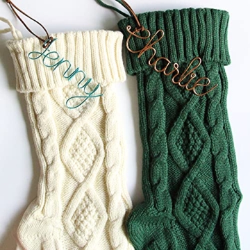 Personalized Wire Christmas Stocking Tags for Gifts