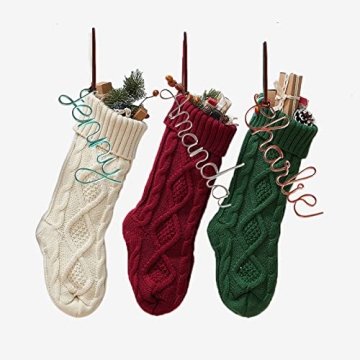 Personalized Wire Christmas Stocking Tags for Gifts