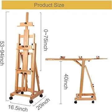Foriy H Frame Adjustable Painting Easel for Artists