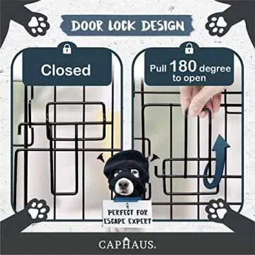 CAPHAUS Foldable Dog Crate Wire Metal Dog Kennel w/Leak-Proof Pan & Protecting Feet & Divider Panel, Single or Double Door, Small, Medium & Large Indoor Wire Cage, 24” w/Single Door