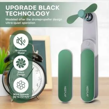 Nezylaf Handheld Mini Fan, 2 Speeds Rechargeable Travel Fan[9-15 Working Hours], Portable USB Small ...