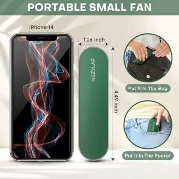 Nezylaf Handheld Mini Fan, 2 Speeds Rechargeable Travel Fan[9-15 Working Hours], Portable USB Small Pocket Fan, Personal Fan for Women,Outdoor Travel essentials