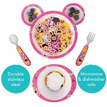 Minnie Mouse Toddler Dinnerware Set - 4 Piece Fun Design