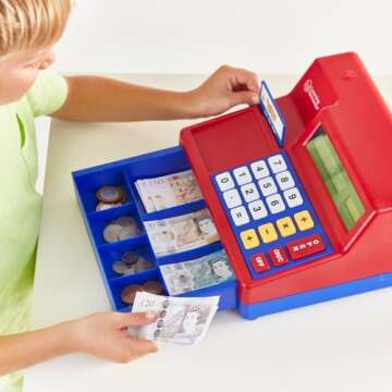 Learning Resources Pretend & Play Calculator Cash Register with Canadian Currency, Classic Counting ...