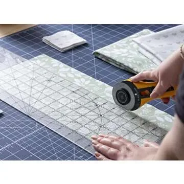 OLFA 6" x 24" Frosted Acrylic Ruler (QR-6x24) - Non Slip 6x24 Inch Acrylic Ruler with Grid & Angle M...