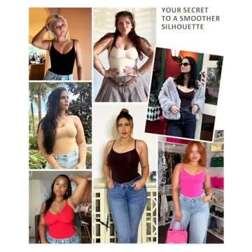 FeelinGirl Full Body Shapewear Tummy Control Bodysuit for Women Butt Lifter Body Shaper Beige XS/S