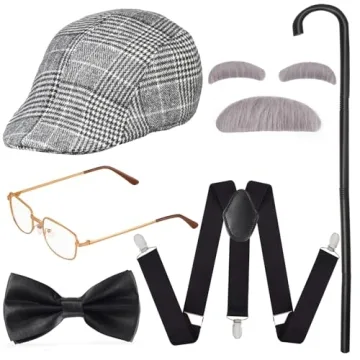 Yewong 1920s Men's Gatsby Gangster Costume with Accessories
