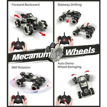 DoDoeleph Remote Control Car, Off Road RC Stunt Cars, 1/20 4WD RC Crawler 2.4GHz 360° Rotating Rech...