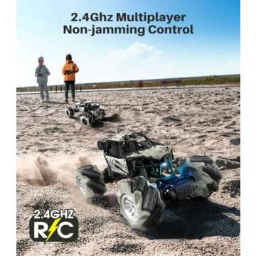 DoDoeleph Remote Control Car, Off Road RC Stunt Cars, 1/20 4WD RC Crawler 2.4GHz 360° Rotating Rechargeable Metal Monster Truck Toy Gifts for Boys Girls Kids Adults Xmas