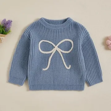 Lamuusaa Toddler Baby Girl Knit Sweater for Fall Winter