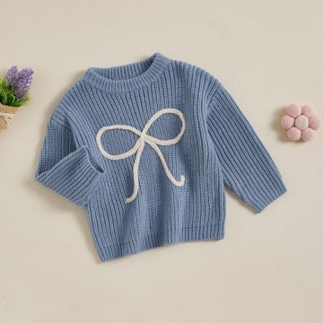 Lamuusaa Toddler Baby Girl Knit Sweater for Fall Winter
