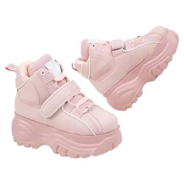 ANUFER Women's Goth Punk High Top Platform Sneakers