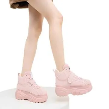ANUFER Women's Goth Punk High Top Platform Sneakers