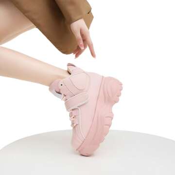 ANUFER Women's Goth Punk High Top Platform Sneakers