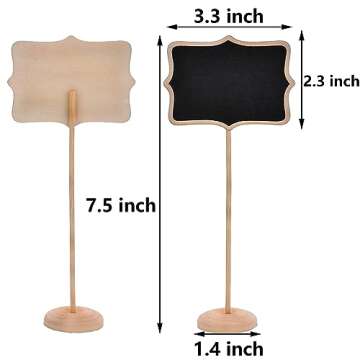 20PCS Wood Mini Chalkboard Sign and Replacement Stickers, Food Labels for Party Buffet,Blackboard fo...