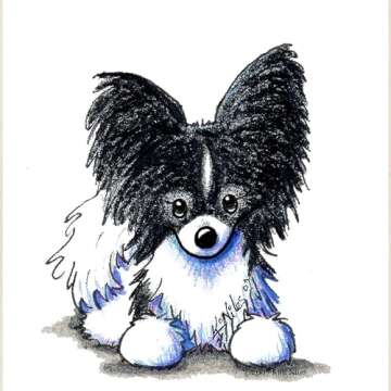 CafePress B/W Papillon Tote Bag Natural Canvas Tote Bag, Reusable Shopping Bag