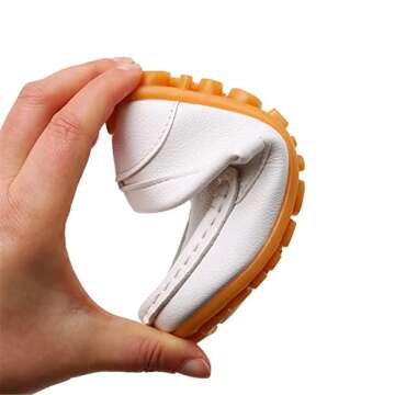 RVROVIC Kids Girl Boy Slip-on Loafers Oxford PU Leather Flats Shoes(Toddler/Little Kid) White