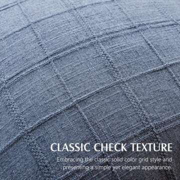 Foindtower Set of 2 Decorative Linen Check Throw Pillow Covers Neutral Farmhouse Vintage Cushion Cov...