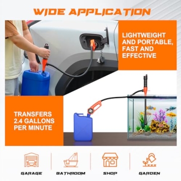 MANPICTE Portable Fuel Transfer Pump with Powerful Suction