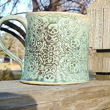 SKULL WREATH Embossing Rolling Pin with SKULLS, Spooky, Death's-head, Halloween Sugar. Laser Engraved Dough Roller for Embossing Homemade Halloween Cookies by Algis Crafts