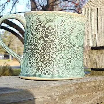 SKULL WREATH Embossing Rolling Pin with SKULLS, Spooky, Death's-head, Halloween Sugar. Laser Engraved Dough Roller for Embossing Homemade Halloween Cookies by Algis Crafts