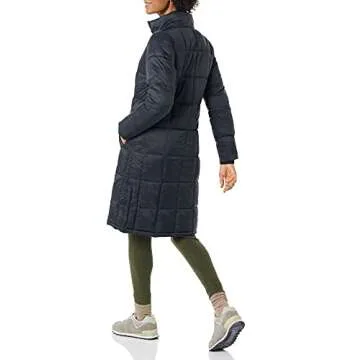 Amazon Essentials Women’s Lightweight Quilted Long Puffer Winter Coat - Black, X-Large