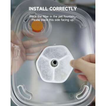 Stainless Steel Cat Water Fountain Filter, 10 Pack Filters for Cat Fountain 4.5L/158oz, Replacement Filters with 6 Layer Filtration System Food Grade for Pet Water Fountain