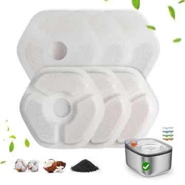 Stainless Steel Cat Water Fountain Filter, 10 Pack Filters for Cat Fountain 4.5L/158oz, Replacement Filters with 6 Layer Filtration System Food Grade for Pet Water Fountain