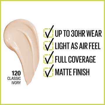 Maybelline Super Stay Full Coverage Liquid Foundation Active Wear Makeup, Up to 30Hr Wear, Transfer,...