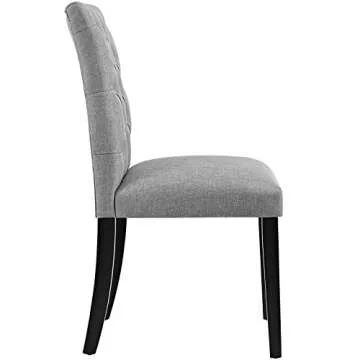 Modway MO- Duchess Modern Tufted Button Upholstered Fabric Parsons, Dining Chair, Light Gray