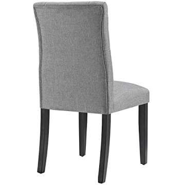 Modway MO- Duchess Modern Tufted Button Upholstered Fabric Parsons, Dining Chair, Light Gray