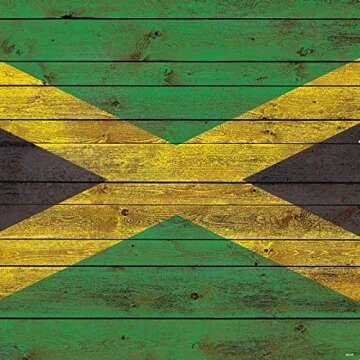 Skinit Decal Gaming Skin Compatible with PS4 Controller - Jamaican Flag Dark Wood Design