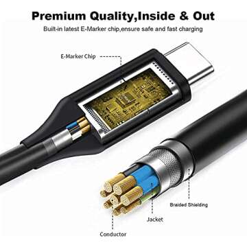 New Slim 65W USB C Laptop Charger for Dell Latitude XPS Chromebook Charger Fast Charging Type C Travel Laptop Power Adapter