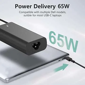 New Slim 65W USB C Laptop Charger for Dell Latitude XPS Chromebook Charger Fast Charging Type C Travel Laptop Power Adapter