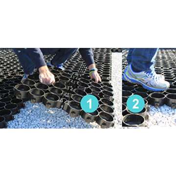 TRUEGRID | PRO Plus Permeable Pavers | Designed for Roads, Parking Lots, Stables | Outdoor Pavers | 1.8" Depth, 250,000+ lb Load Class | Pack of 10 (40 Square Feet)