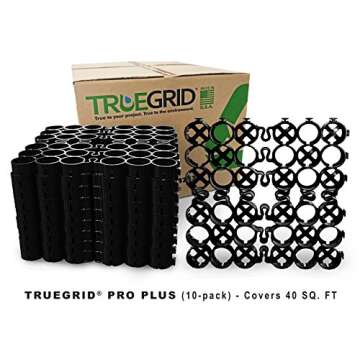 TRUEGRID | PRO Plus Permeable Pavers | Designed for Roads, Parking Lots, Stables | Outdoor Pavers | 1.8" Depth, 250,000+ lb Load Class | Pack of 10 (40 Square Feet)
