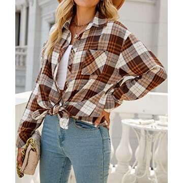 Chic CHYRII Button Down Flannel Shirts for Women