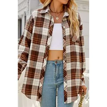 Chic CHYRII Button Down Flannel Shirts for Women