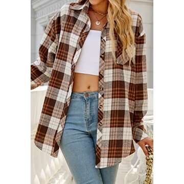 Chic CHYRII Button Down Flannel Shirts for Women