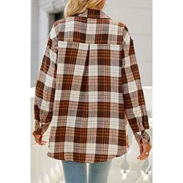 Chic CHYRII Button Down Flannel Shirts for Women