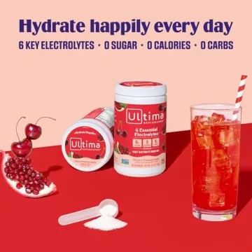 Hydrating Ultima Electrolyte Drink Mix Cherry Pomegranate 90 Servings