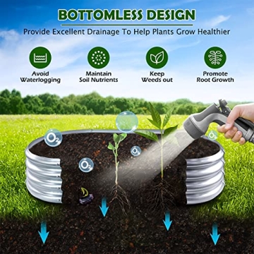 Raised Garden Bed Kit - Durable Galvanized Planter with Gloves