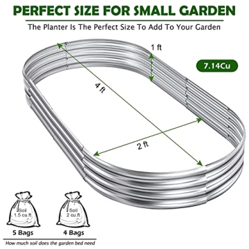 Raised Garden Bed Kit - Durable Galvanized Planter with Gloves