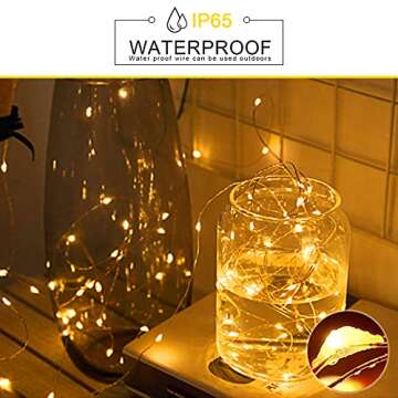 Liyade Fairy Lights Battery Operated 79FT 240 LED String Lights 8 Modes Christmas Lights Warm White, Waterproof Twinkle Lights with Remote Control for Bedroom Christmas Decoration