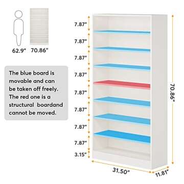 Tribesigns Shoe Cabinet, 9 Tiers 40-45 Pairs Heavy Duty Wood Freestanding Shoe Storage Cabinet, 70.8...