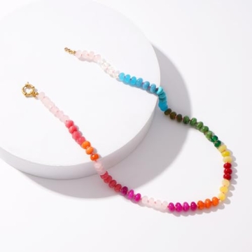 Discover LALAPPLE Colorful Beaded Gemstone Necklace