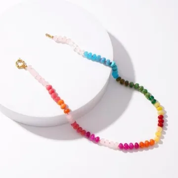 Discover LALAPPLE Colorful Beaded Gemstone Necklace
