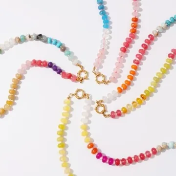 Discover LALAPPLE Colorful Beaded Gemstone Necklace