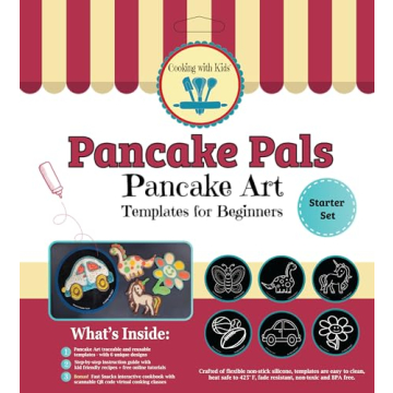Pancake Pals for Kids - 6 Pancake Art Templates + Interactive Cookbook with QR Codes
