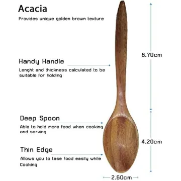 Acacia Wood Bowl Set with Spoons - Eco-Friendly Serving Bowls